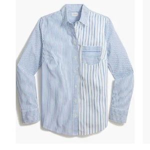 Striped Cotton Poplin Shirt J Crew